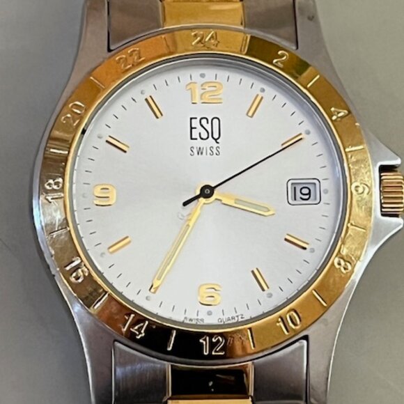 ESQ BY MOVADO | Two-Tone Stainless Steel Men's Wrist Watch E5101-EUC - Picture 2 of 8